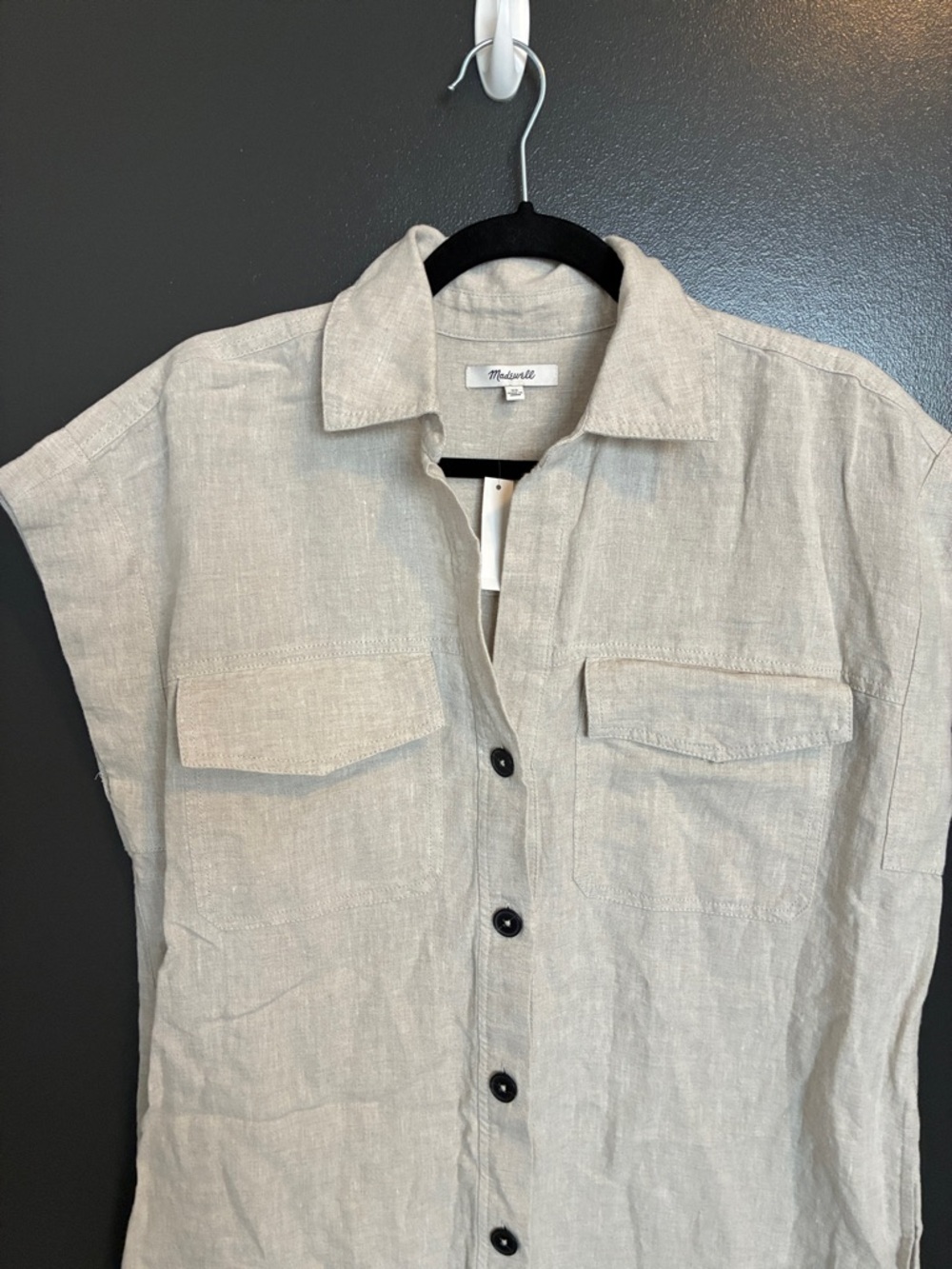 NWT Madewell Utility Short-Sleeve Mini Shirtdress Sz XS - Picture 3 of 7